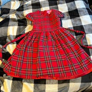 Holly Hastie London Holiday Festive Dress. Plaid Tartan with tie. Age 9-10